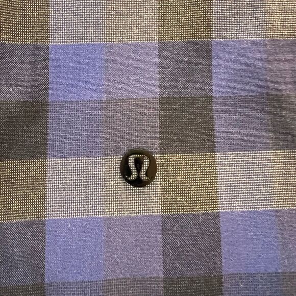 Lululemon Commission 10" Plaid Stretch Cotton Golf Shorts Blue Gray Men’s 38 - Picture 5 of 8